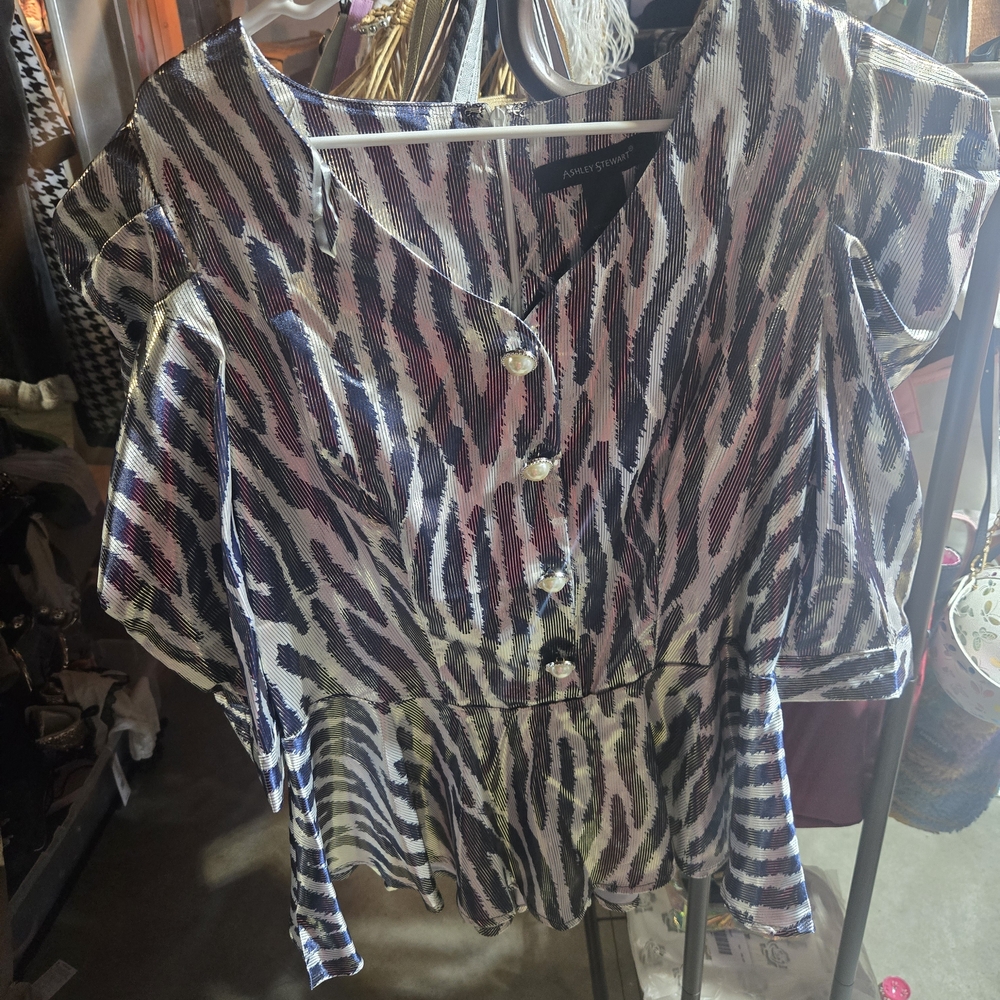 Ashley Stewart Multicolor Striped Blouse